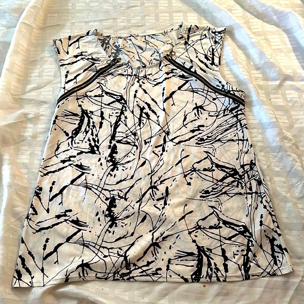 Black and white blouse